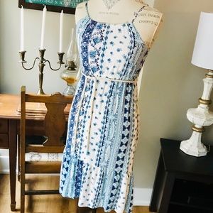 Xhilaration Girls Blue Pattern Dress Sz M 7/8